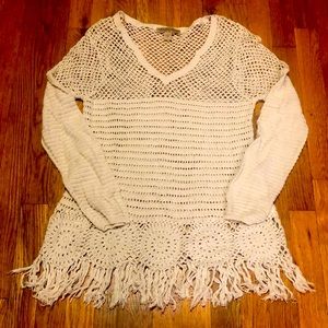 CROCHET EGGSHELL/Cream Tunic Top